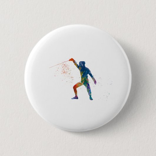 watercolor fencing button (Vorderseite)