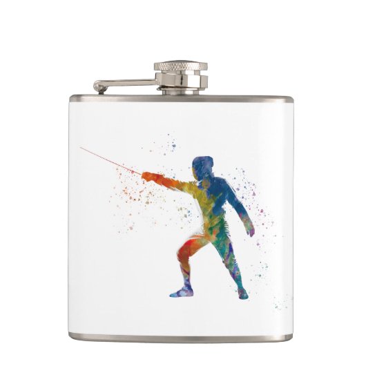 watercolor fencing flachmann (Vorderseite)