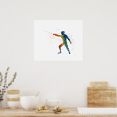 watercolor fencing poster (Küche)