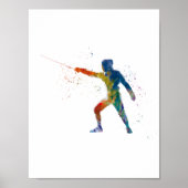 watercolor fencing poster (Vorne)