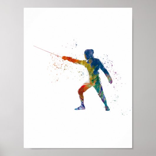 watercolor fencing poster (Vorne)
