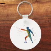 watercolor fencing schlüsselanhänger (Vorderseite)