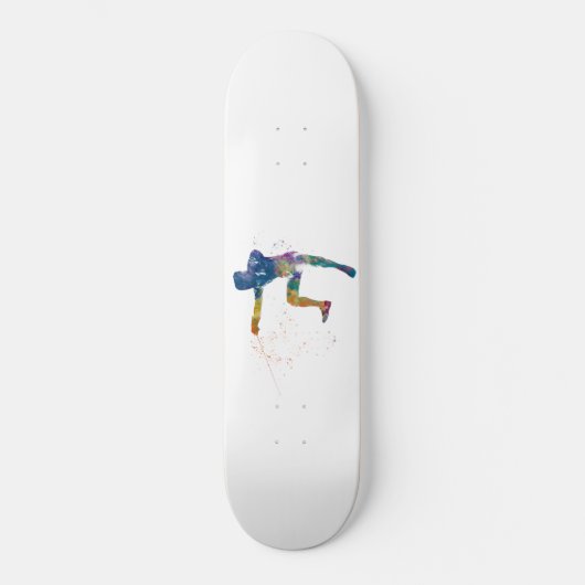 watercolor fencing skateboard (Vorderseite)