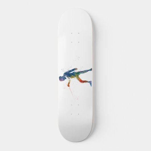 Watercolor Fencing Skateboard (Vorderseite)