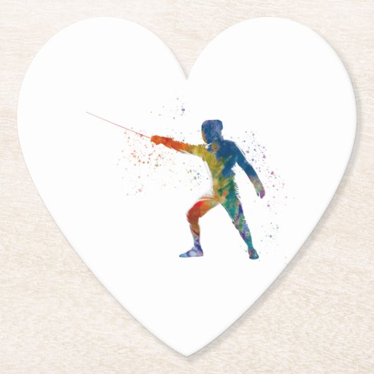 watercolor fencing untersetzer (Vorderseite)