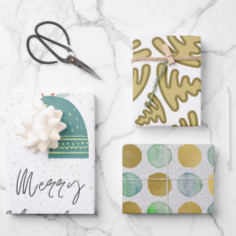 Watercolor Ferien Muster Packung Papierblätter Geschenkpapier Set