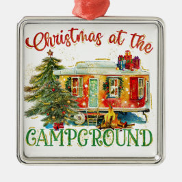 WATERCOLOR FERIENWOHNUNGEN AM CAMPGOUND ORNAMENT AUS METALL