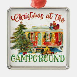 WATERCOLOR FERIENWOHNUNGEN AM CAMPGOUND ORNAMENT AUS METALL