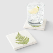 Watercolor Fern Pattern Steinuntersetzer (Seitenansicht)