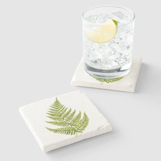 Watercolor Fern Pattern Steinuntersetzer (Seitenansicht)