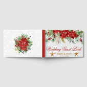 Watercolor Fesive Poinsettia Winter Wedding Gästebuch (Voll)