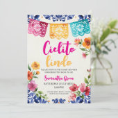 Watercolor Fiesta Cielito Lindo Baby Shower  Einladung (Stehend Vorderseite)
