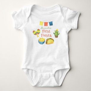 Watercolor-Fiesta-Erster-Geburtstag Baby Strampler