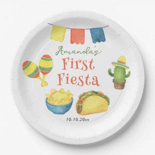 Watercolor-Fiesta-Erster-Geburtstag Pappteller
