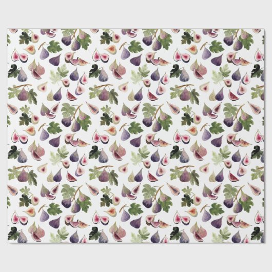 Watercolor Figs Gift Wrap Roll Geschenkpapier (Flach)