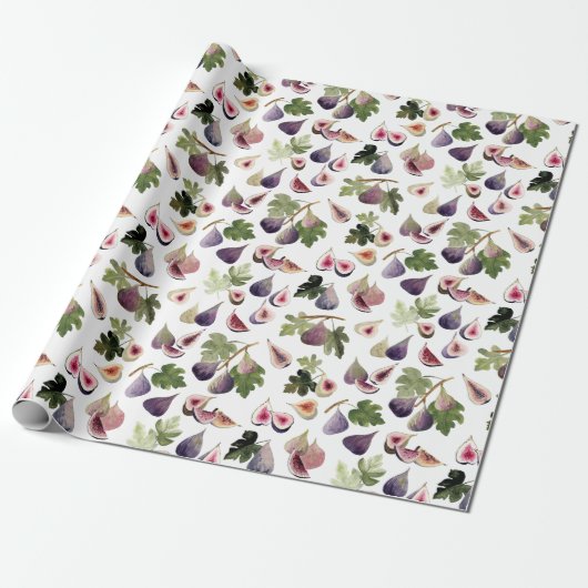Watercolor Figs Gift Wrap Roll Geschenkpapier (Ungerollt)