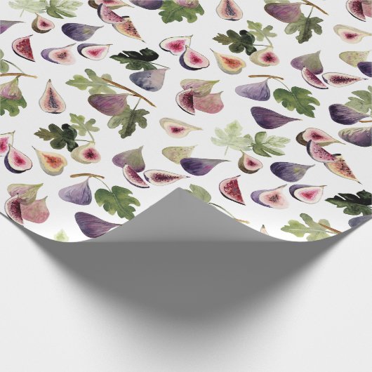 Watercolor Figs Gift Wrap Roll Geschenkpapier (Ecke)