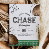 Watercolor First Down Football Birthday Invitation Einladung