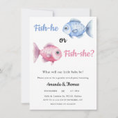 Watercolor Fishing Gender Reveal Einladung (Vorderseite)