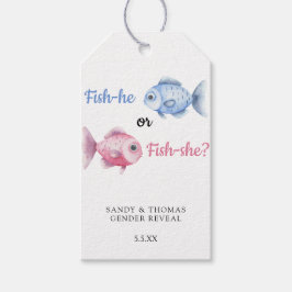 Watercolor Fishing Gender Reveal Geschenkanhänger