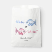 Watercolor Fishing Gender Reveal Geschenktütchen (Vorderseite)