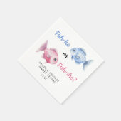 Watercolor Fishing Gender Reveal Serviette (Ecke)
