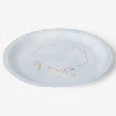 Watercolor Fishing Pappteller (Schrägansicht)