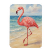 Watercolor Flamingo Beach Magnet (Vertikal)