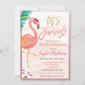 Watercolor Flamingo Bridal Dusche Einladung (Vorderseite)