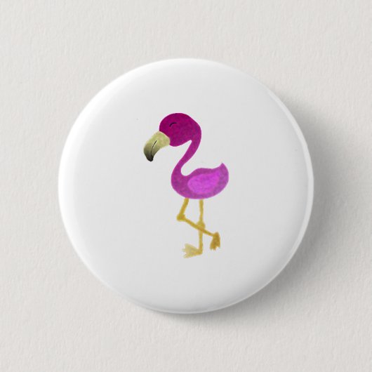 Watercolor Flamingo Button (Vorderseite)