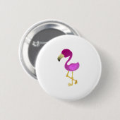 Watercolor Flamingo Button (Vorne & Hinten)