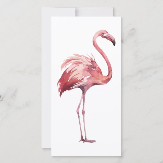Watercolor Flamingo Card Dankeskarte (Vorderseite)