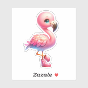 Watercolor Flamingo Cartoon Clipart-95059 Aufkleber
