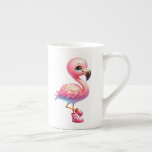Watercolor Flamingo Cartoon Clipart Porzellantasse