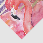Watercolor-Flamingo-Glitzer-Goldstreifen Seidenpapier (Ausschnitt)