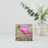 Watercolor Flamingo Graphic Quadratische Visitenkarte (Stehend Vorderseite)