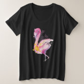 Watercolor Flamingo Große Größe T-Shirt (Design vorne)