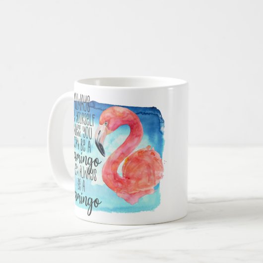 Watercolor Flamingo Kaffeetasse (Vorderseite Links)