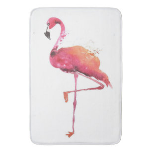 Watercolor Flamingo Liebhaber Funny Flamingo Lov Badematte