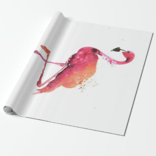 Watercolor Flamingo Liebhaber Funny Flamingo Lov Geschenkpapier