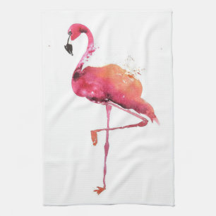 Watercolor Flamingo Liebhaber Funny Flamingo Lov Geschirrtuch