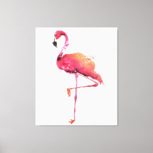 Watercolor Flamingo Liebhaber   Funny Flamingo Lov Leinwanddruck