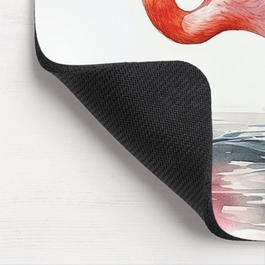 Watercolor Flamingo Mousepad (Ecke)