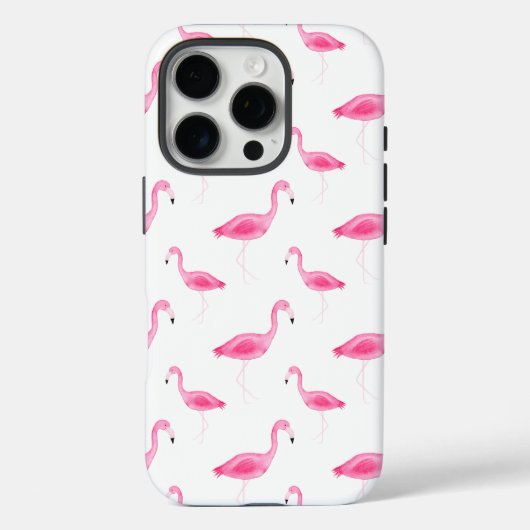 Watercolor Flamingo Muster Case-Mate iPhone Hülle (Rückseite)