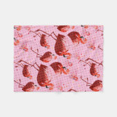 Watercolor Flamingo Muster Fleecedecke (Vorderseite (Horizontal))