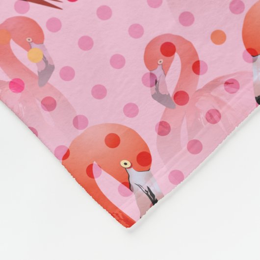 Watercolor Flamingo Muster Fleecedecke (Ecke)