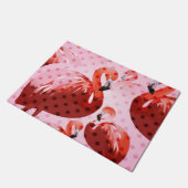 Watercolor Flamingo Muster Fußmatte (Schrägansicht)