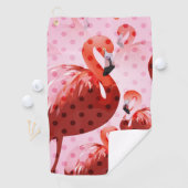 Watercolor Flamingo Muster Golfhandtuch (Insitu)