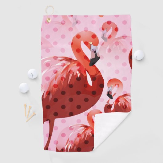 Watercolor Flamingo Muster Golfhandtuch (Insitu)