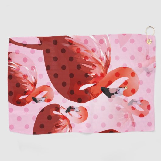 Watercolor Flamingo Muster Golfhandtuch (Horizontal)